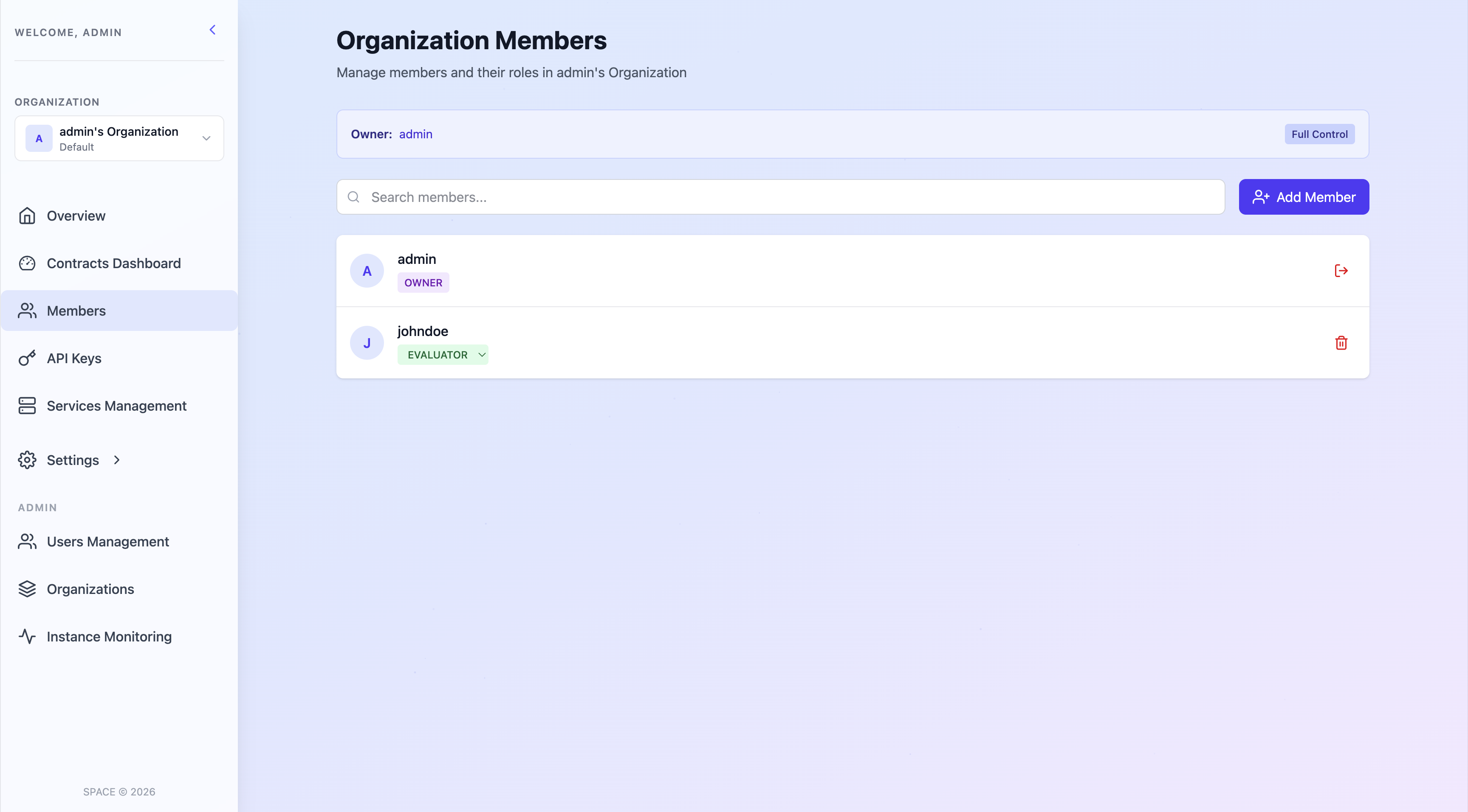 Members list with new member