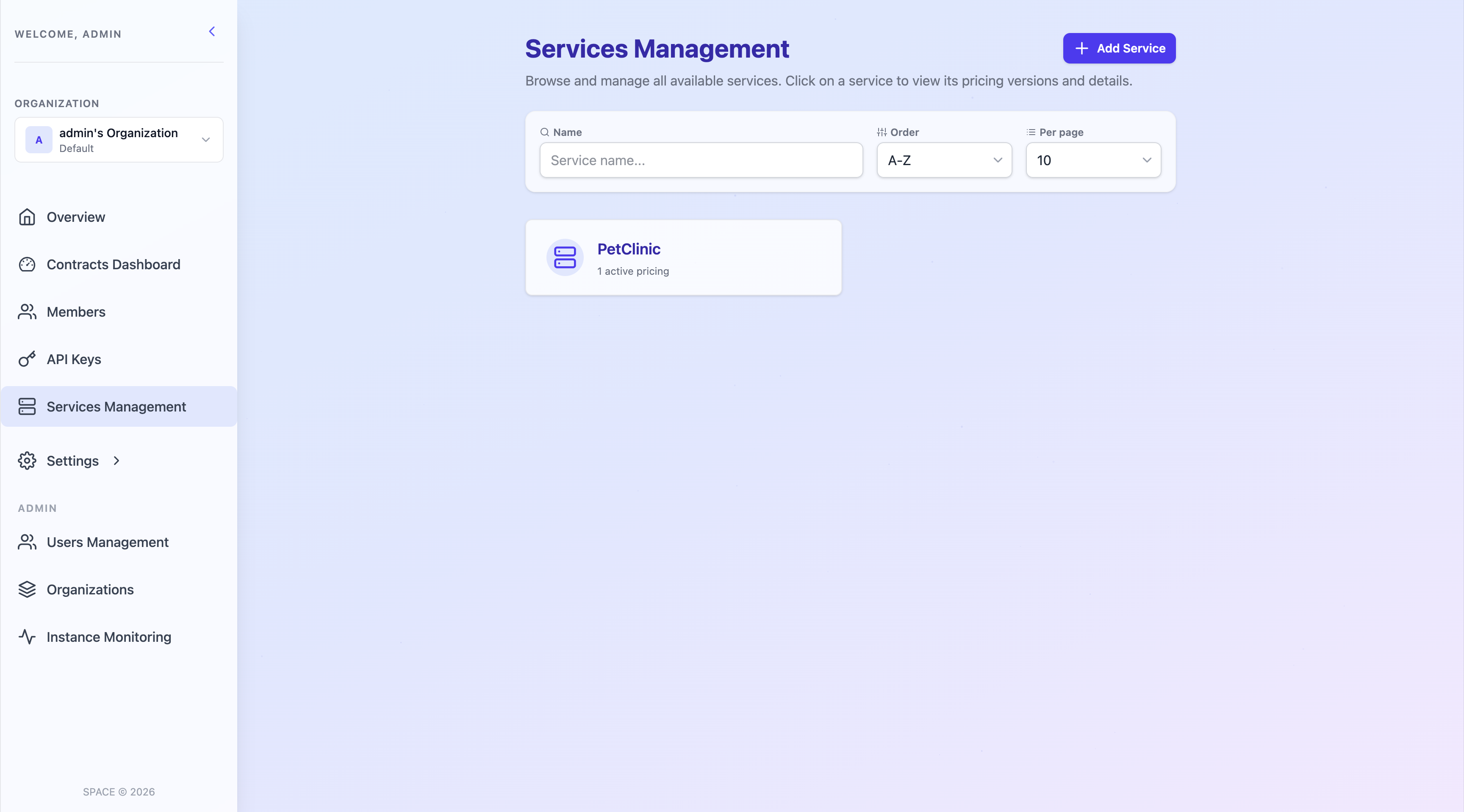 Services Management with PetClinic